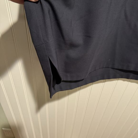 Everlane Navy Blue The Artist Smock Shirt Dress Wool Blend Size Medium - Picture 5 of 8